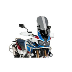PUIG ADJUSTABLE TOURING WINDSCREEN AND MEM FOR HONDA CRF1000L AFRICA TWIN 18-19 DARK SMOKE