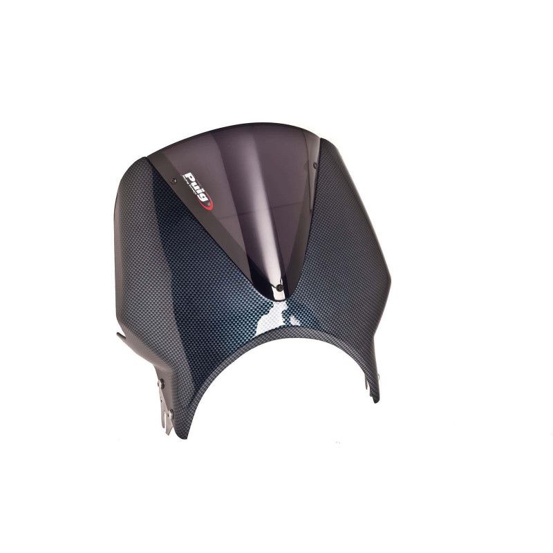 Puig universal vision fairing for Kawasaki W800 2020 carbon-dark smoke
