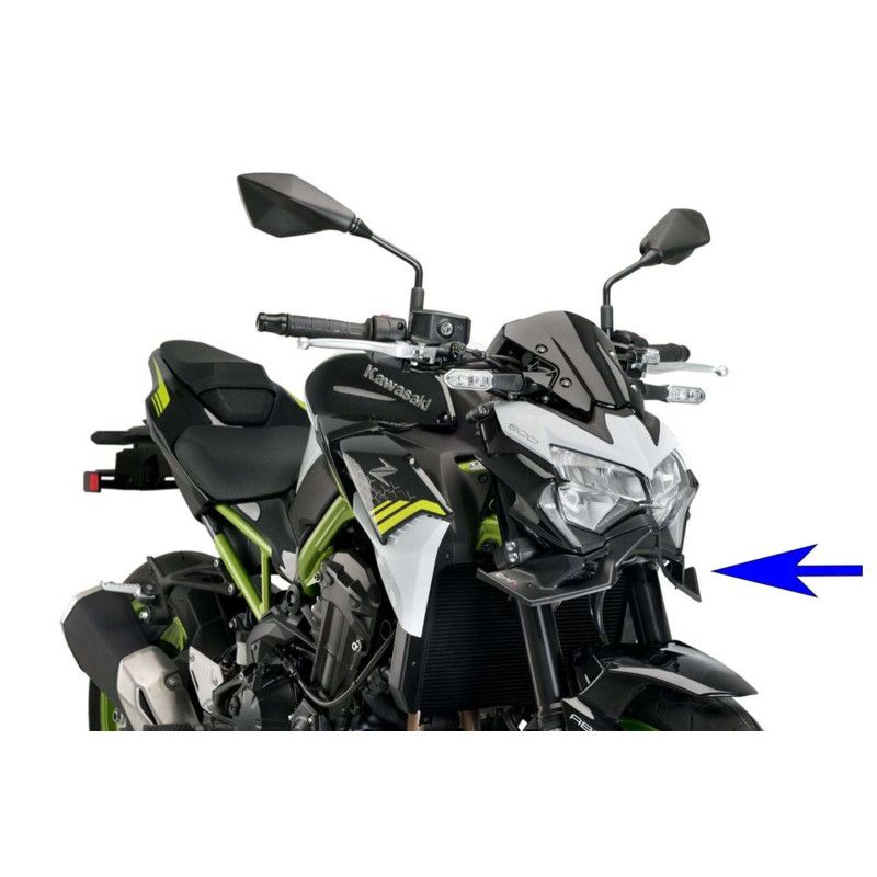 Puig Downforce Naked Frontspoiler fur Kawasaki Z900 2022 Mattschwarz