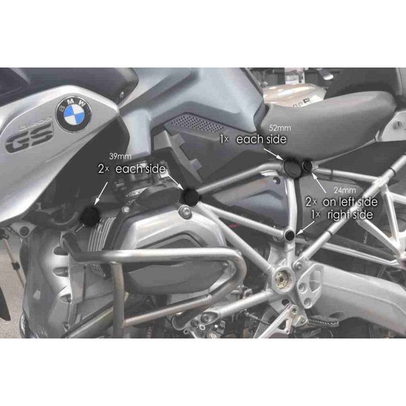Puig frame caps for BMW R1200GS Rallye 17-18 black