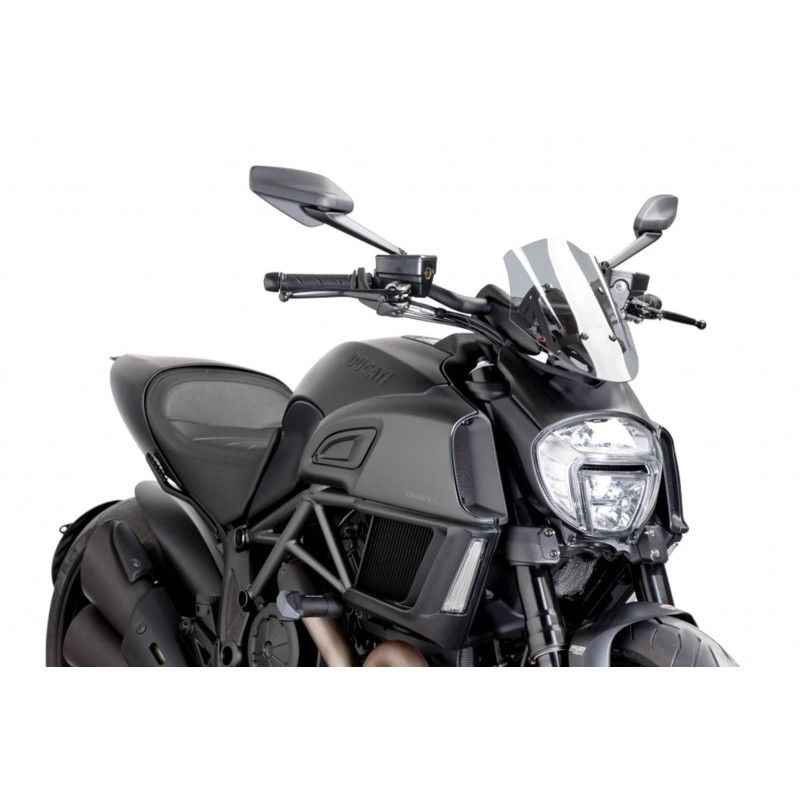 puig naked ng sport adjustable windshield ducati diavel 14 16 light smoke