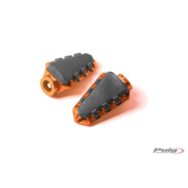 PUIG FOOTPEGS TRAIL MODEL ORANGE COLOR - Dimensions: 85x51 mm. Weight: 130 gr