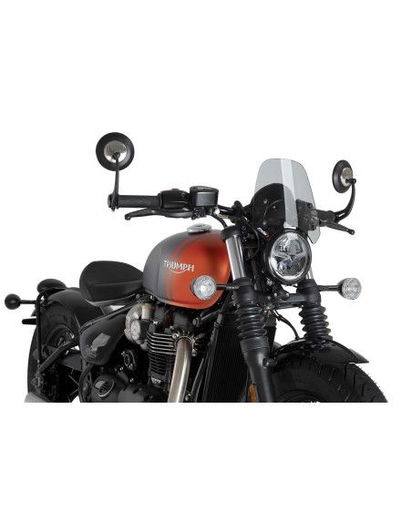 PUIG WINDSCREEN NAKED NG TOURING FOR TRIUMPH BONNEVILLE BOBBER BLACK 18-20 LIGHT SMOKE | Puig