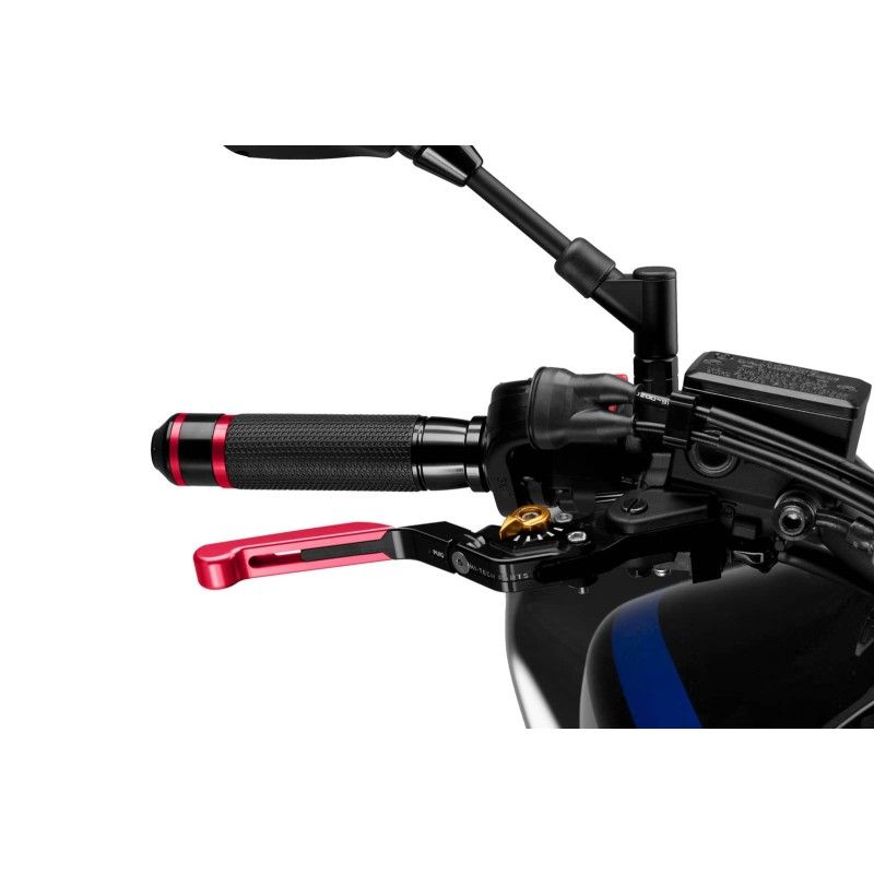 puig lever 30 brake extendable and foldable with black central body red extension and gold selector