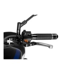 PUIG EXTENDABLE AND FOLDING CLUTCH LEVER 3.0 WITH BLACK CENTRAL BODY, SILVER EXTENSION AND ORANGE SELECTOR