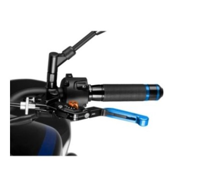 PUIG EXTENDABLE AND FOLDING CLUTCH LEVER 3.0 WITH BLACK CENTRAL BODY, BLUE EXTENSION AND ORANGE SELECTOR