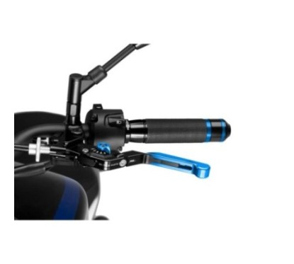 PUIG EXTENDABLE AND FOLDING CLUTCH LEVER 3.0 WITH BLACK CENTRAL BODY, BLUE EXTENSION AND BLUE SELECTOR