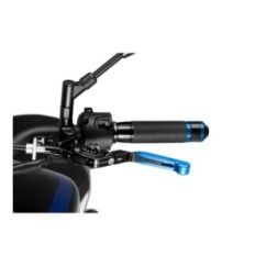 PUIG EXTENDABLE AND FOLDING CLUTCH LEVER 3.0 WITH BLACK CENTRAL BODY, BLUE EXTENSION AND BLACK SELECTOR