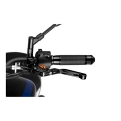 PUIG EXTENDABLE AND FOLDING CLUTCH LEVER 3.0 WITH BLACK CENTRAL BODY BLACK EXTENSION AND ORANGE SELECTOR