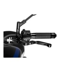PUIG EXTENDABLE AND FOLDING CLUTCH LEVER 3.0 WITH BLACK CENTRAL BODY BLACK EXTENSION AND SILVER SELECTOR