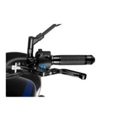 PUIG EXTENDABLE AND FOLDING CLUTCH LEVER 3.0 WITH BLACK CENTRAL BODY BLACK EXTENSION AND BLUE SELECTOR