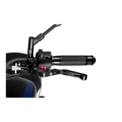 PUIG EXTENDABLE AND FOLDING CLUTCH LEVER 3.0 WITH BLACK CENTRAL BODY BLACK EXTENSION AND RED SELECTOR