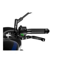 PUIG EXTENDABLE AND FOLDING CLUTCH LEVER 3.0 WITH BLACK CENTRAL BODY BLACK EXTENSION AND GREEN SELECTOR