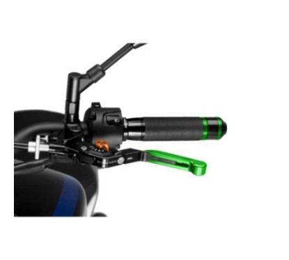 PUIG EXTENDABLE AND FOLDING CLUTCH LEVER 3.0 WITH BLACK CENTRAL BODY GREEN EXTENSION AND ORANGE SELECTOR