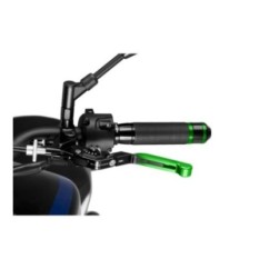 PUIG EXTENDABLE AND FOLDING CLUTCH LEVER 3.0 WITH BLACK CENTRAL BODY, GREEN EXTENSION AND BLACK SELECTOR