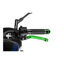 PUIG GREEN FOLDING CLUTCH LEVER 3.0 AND SILVER SELECTOR