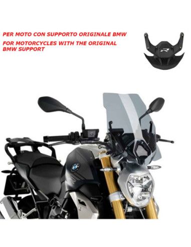 Bulle nue Puig Touring - Support OEM pour BMW R1250 R 23-25 teinte fumee claire