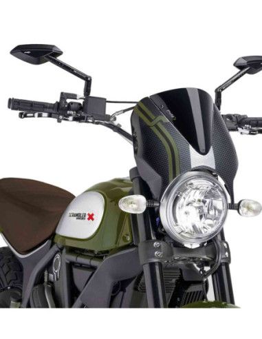 Puig Retro-Verkleidung fur Ducati Scrambler Desert Sled 23-25 Schwarz-Carbon
