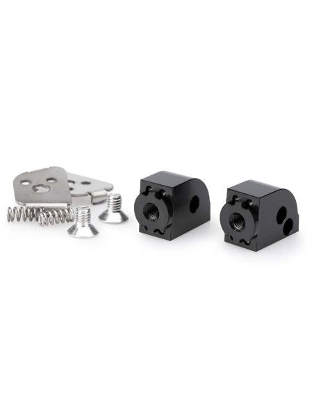 Puig Adjustable Passenger Footrest Adapters for Suzuki DL1050 V-Strom 2023-25 Black