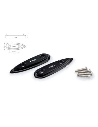 Puig Mirror Hole Cap for Yamaha YZF-R3 17-18 Black-3856N