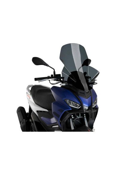 Parabrisas Puig V-Tech Line Touring para Aprilia SR125 GT Replica 2026, color ahumado oscuro.