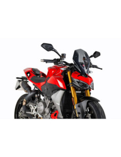 Bulle de touring Puig Naked NG pour Ducati Streetfighter V2 2025, teinte fumee claire