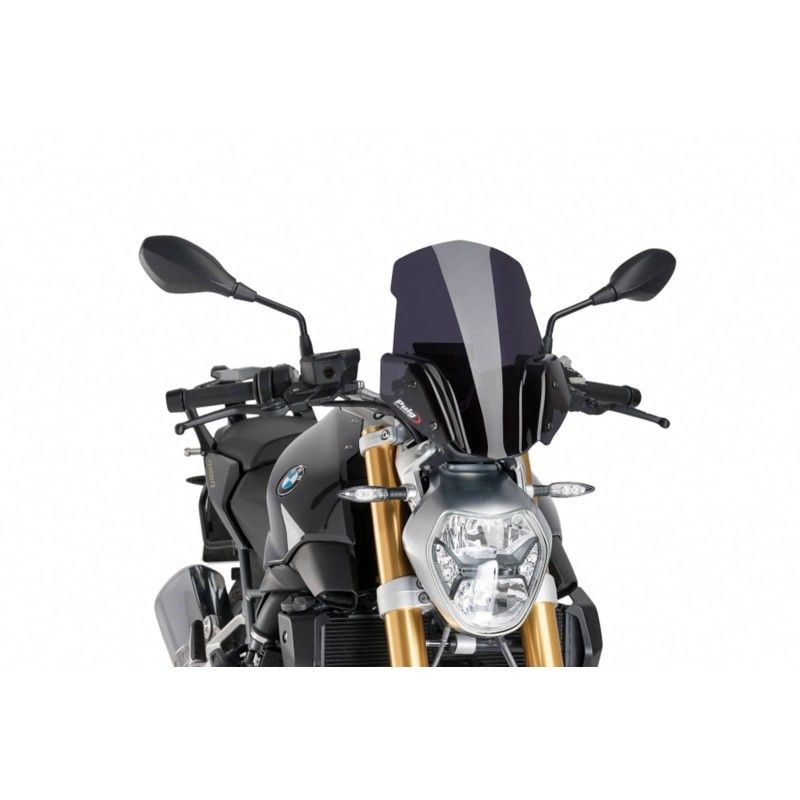 Support de pare-brise Puig Naked NG Sport pour BMW R1200 R 15-18, fume fonce