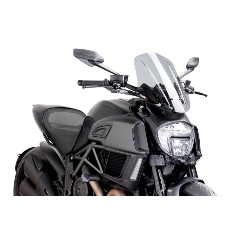 PUIG CUPOLINO NAKED NEW GENERATION TOURING REGOLABILE DUCATI DIAVEL 14'-18' FUME CHIARO