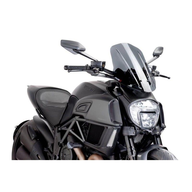 Puig Naked NG Touring verstellbare Windschutzscheibe Ducati Diavel 14 16 dunkel getont