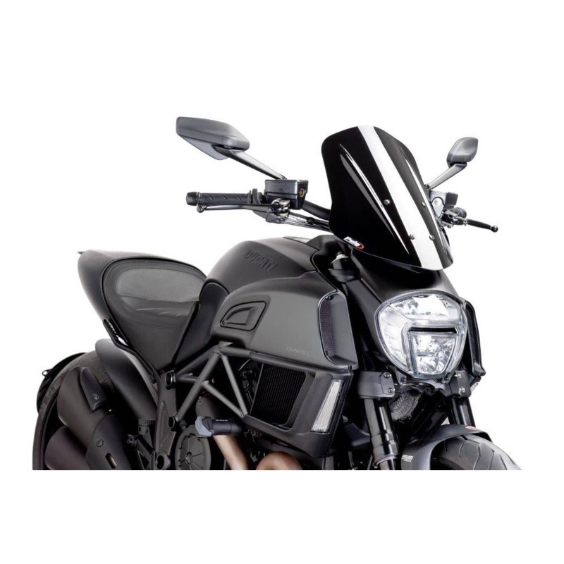 PUIG NAKED NG TOURING EINSTELLBARE WINDSCHUTZSCHEIBE DUCATI DIAVEL 14-18 SCHWARZ