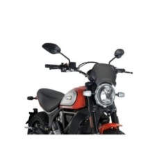 PUIG CARENATURA FRONTALE IN ALLUMINIO PER DUCATI SCRAMBLER CAFE RACER ANNO 17-20 COLORE NERO