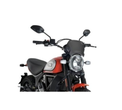 PUIG CARENATURA FRONTALE IN ALLUMINIO PER DUCATI SCRAMBLER CAFE RACER ANNO 17-20 COLORE NERO