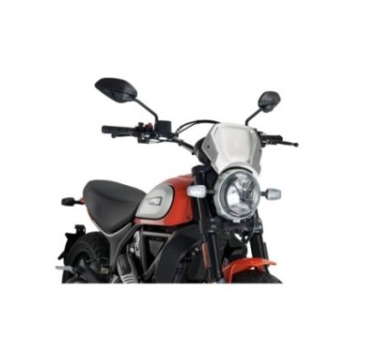 PUIG  CARENAGE AVANT EN ALUMINIUM DUCATI SCRAMBLER CAFE RACER 17-20 ARGENT