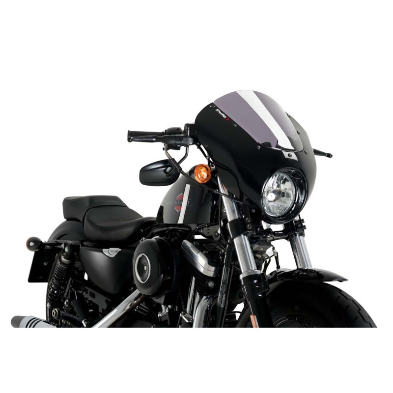 PUIG CUPOLINO SEMICARENATO DARK NIGHT HARLEY D. SPORTSTER FORTY-EIGHT XL1200X 15-20 FUME CHIARO