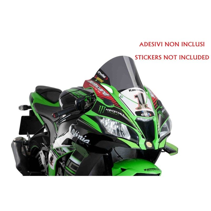 Pare-brise Puig R Racer pour Kawasaki ZX 10RR 17-20 fume fonce