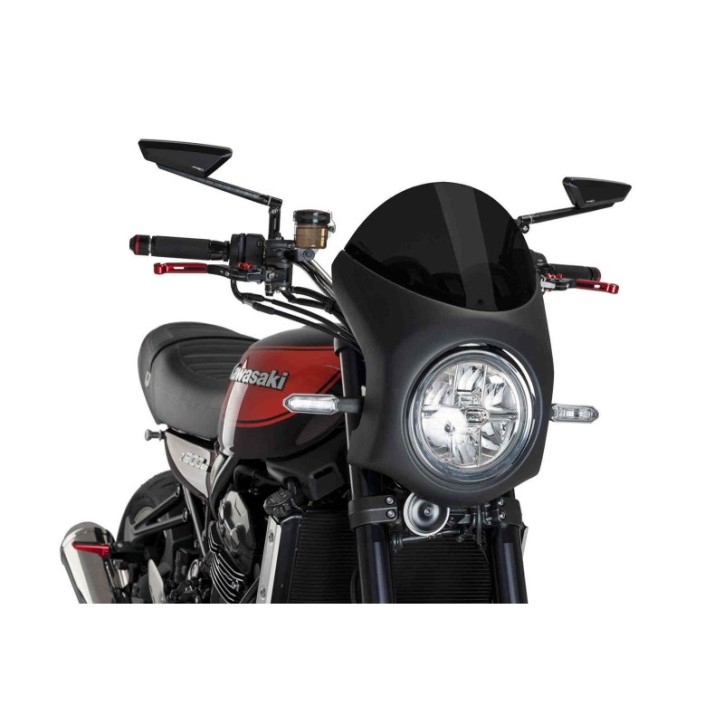 PUIG SEMI FAIRING SCREEN KAWASAKI Z900RS 18-20 DARK SMOKE-BLACK