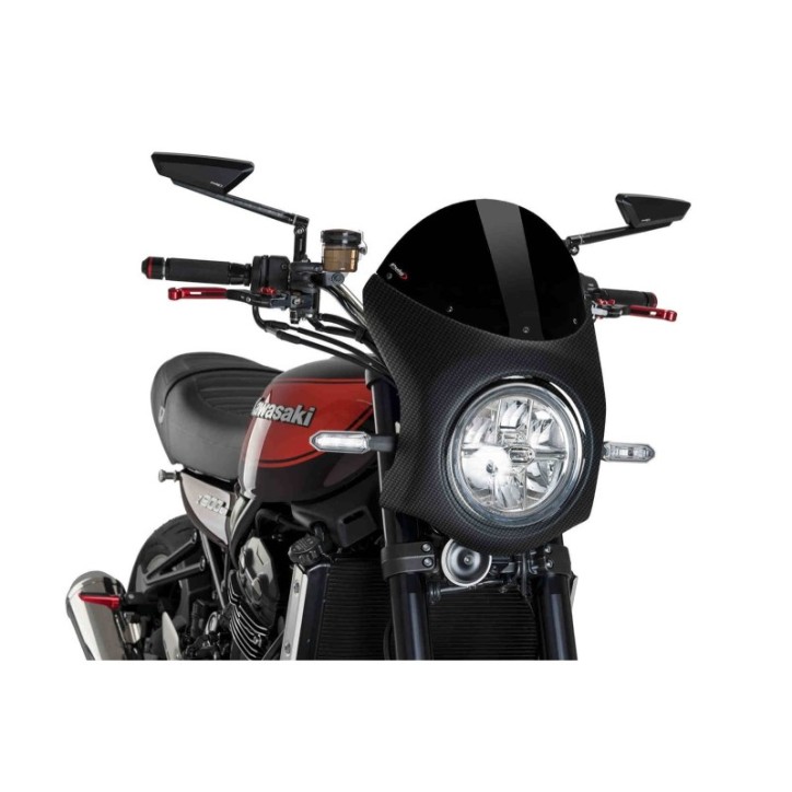 PUIG SEMI FAIRING SCREEN KAWASAKI Z900RS 18-20 BLACK-CARBON