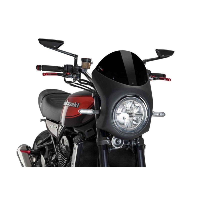 PUIG SEMI FAIRING SCREEN KAWASAKI Z900RS 18-20 BLACK-BLACK