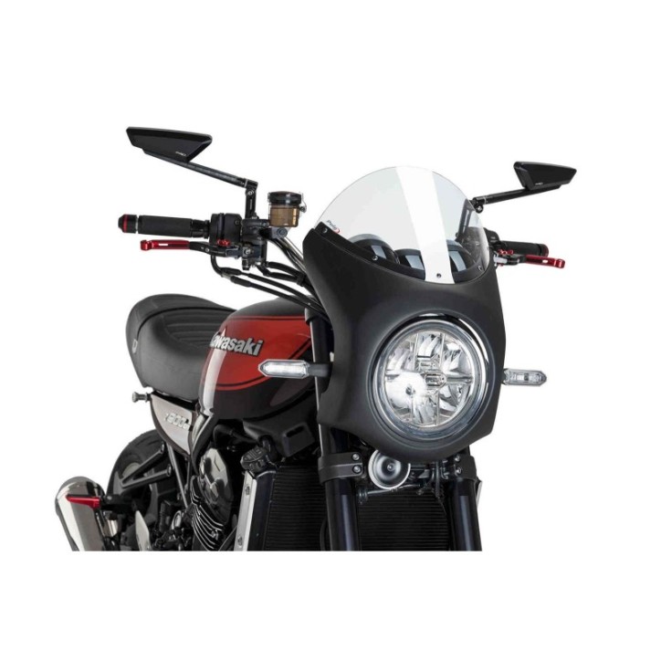 PUIG CUPOLINO SEMICARENATO KAWASAKI Z900RS 18-23 TRASPARENTE-NERO