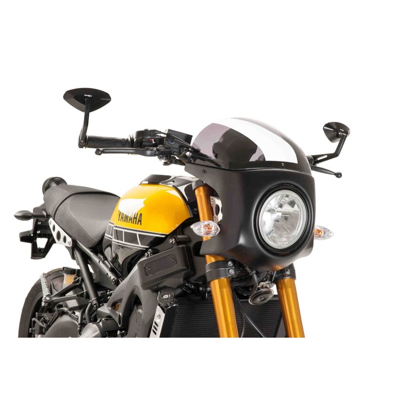 PUIG CUPOLINO SEMICARENATO PER TRIUMPH BONNEVILLE SPEEDMASTER ANNO 18-23 COLORE FUME CHIARO-NERO OPACO