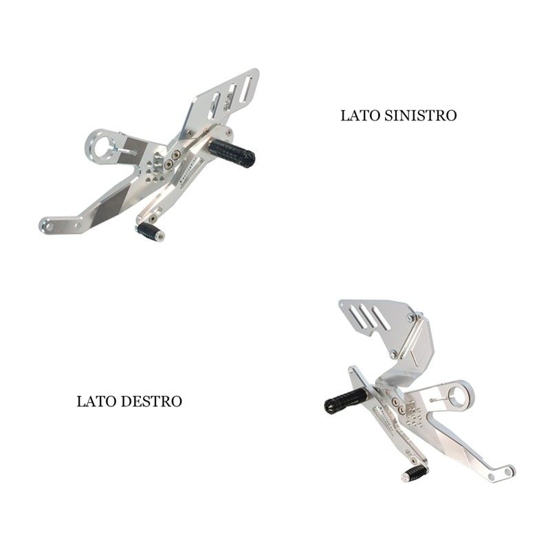 Reposapies fijo para moto de carreras Yamaha MT 01 05 12 plateado