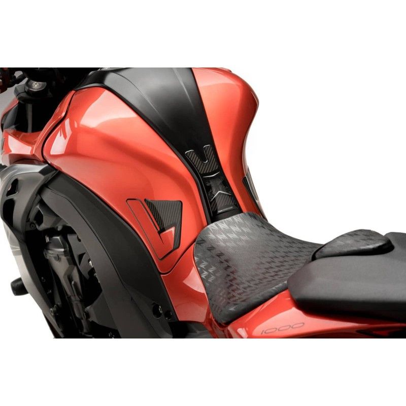 Autocollant de reservoir Puig pour Kawasaki Z1000 17/19, look carbone