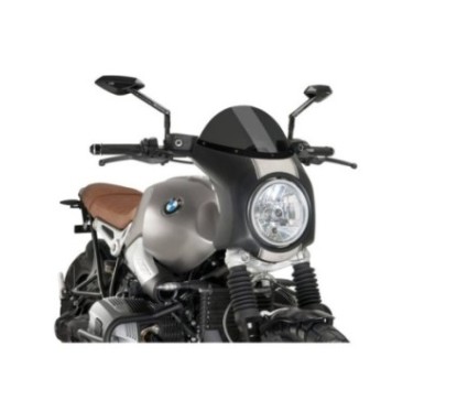 PUIG CUPOLINO SEMICARENATO BMW R NINE T SCRAMBLER 16'-20' FUME SCURO-NERO OPACO