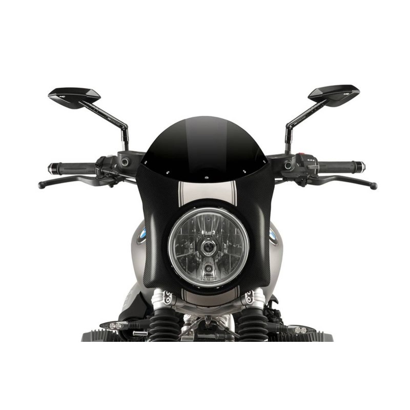 PUIG CUPOLINO SEMICARENATO BMW R NINE T SCRAMBLER 16'-20' NERO-CARBON LOOK