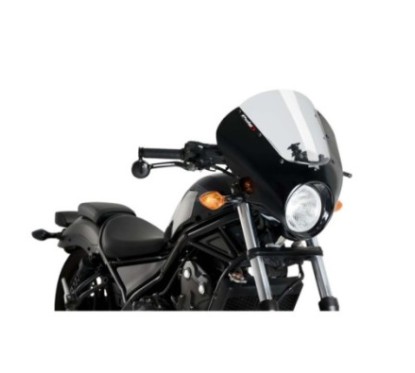 PUIG CUPOLINO SEMICARENATO DARK NIGHT PER HONDA CMX500 REBEL ANNO 17-19 COLORE FUME CHIARO