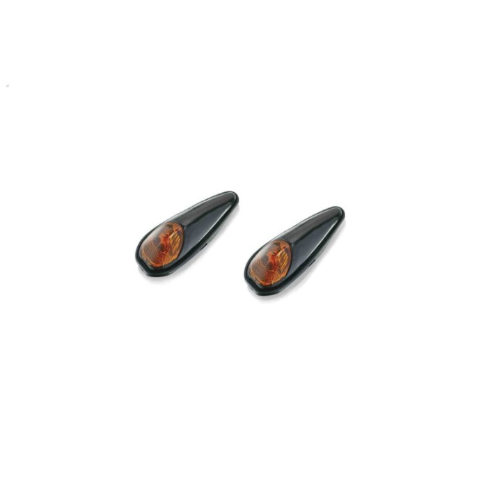 PUIG LED TURN SIGNALS SPEED ORANGE MODEL - Orange lenses and black base - Not approved - Dimensions: 60x23 mm. - COD. 2546T