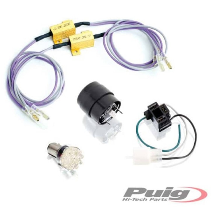 PUIG RESISTORS FOR LED TURN SIGNALS - Product made for motorcycles that mount indicators with the original 25 Watt lamp,