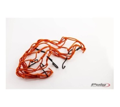 PUIG ORANGE ELASTIC OBJECT HOLDER NET - COD. 0788T - Perfect for carrying objects on the rear seat. Dimensions: