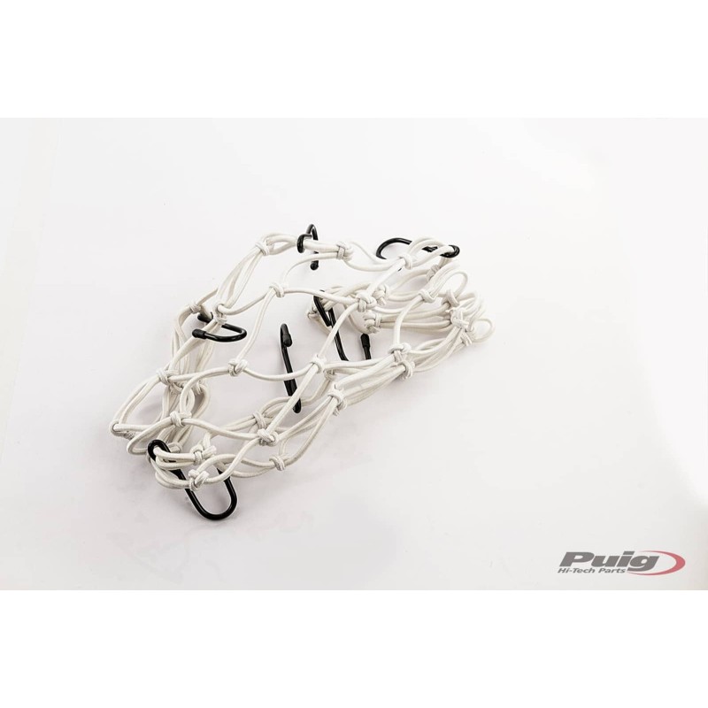 PUIG ELASTIC NETWORK FOR OBJECTS WHITE - COD. 0788B - Perfect for carrying objects on the rear seat. Dimensions: 350x350