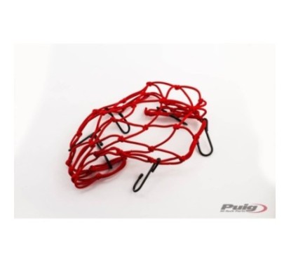 PUIG PORTE-OBJETS ELASTIQUE NET ROUGE - COD. 0788R - IdEal pour transporter des objets dans la selle ARRIERE. Dimensions : 350x3